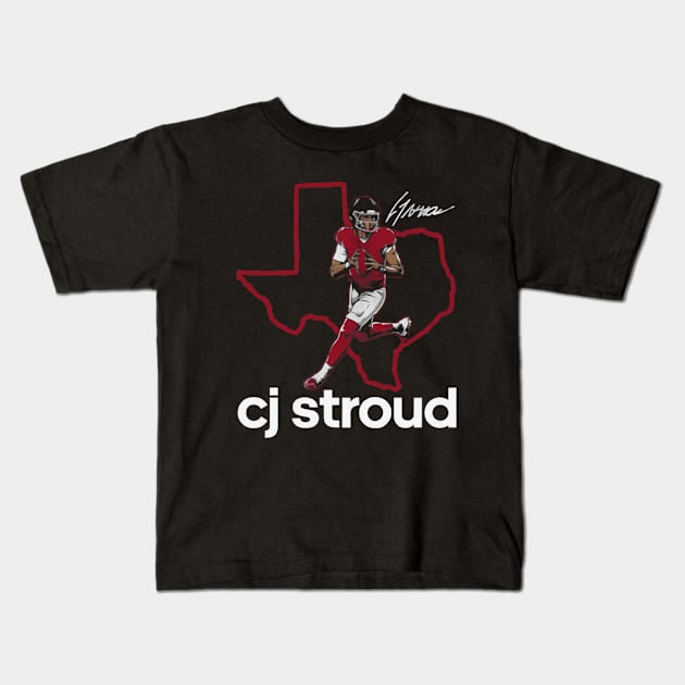 C.J. Stroud State Outline Kids T-Shirt by stevenmsparks